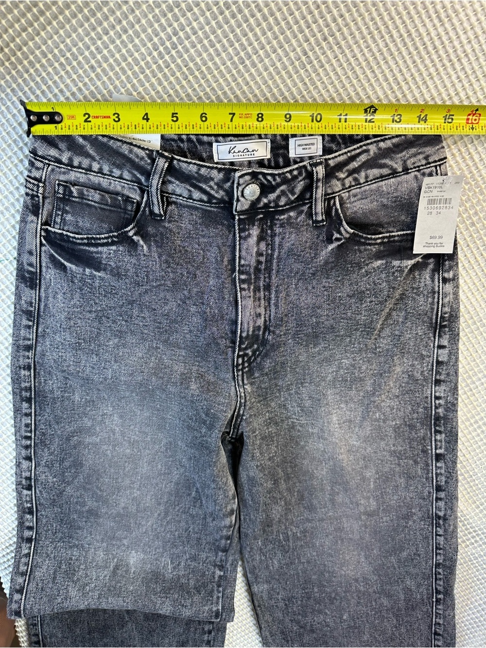 Kancan High Waisted Wide Leg Fringe Hem Jeans Size 28 NEW NWT - Picture 5 of 8